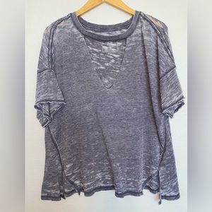 Grey Free People burn out t shirt.